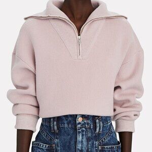 Isabel Marant Half Zip Fancy Pink Wool Sweater US 4 FR 36